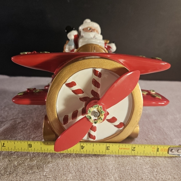 Fitz and Floyd Christmas Santa In Plane Figurine Music Box Holiday Musicals - Picture 15 of 16